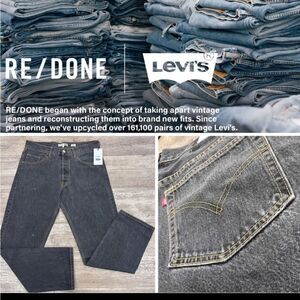 NWT Levi's Re/Done High Rise Washed Black